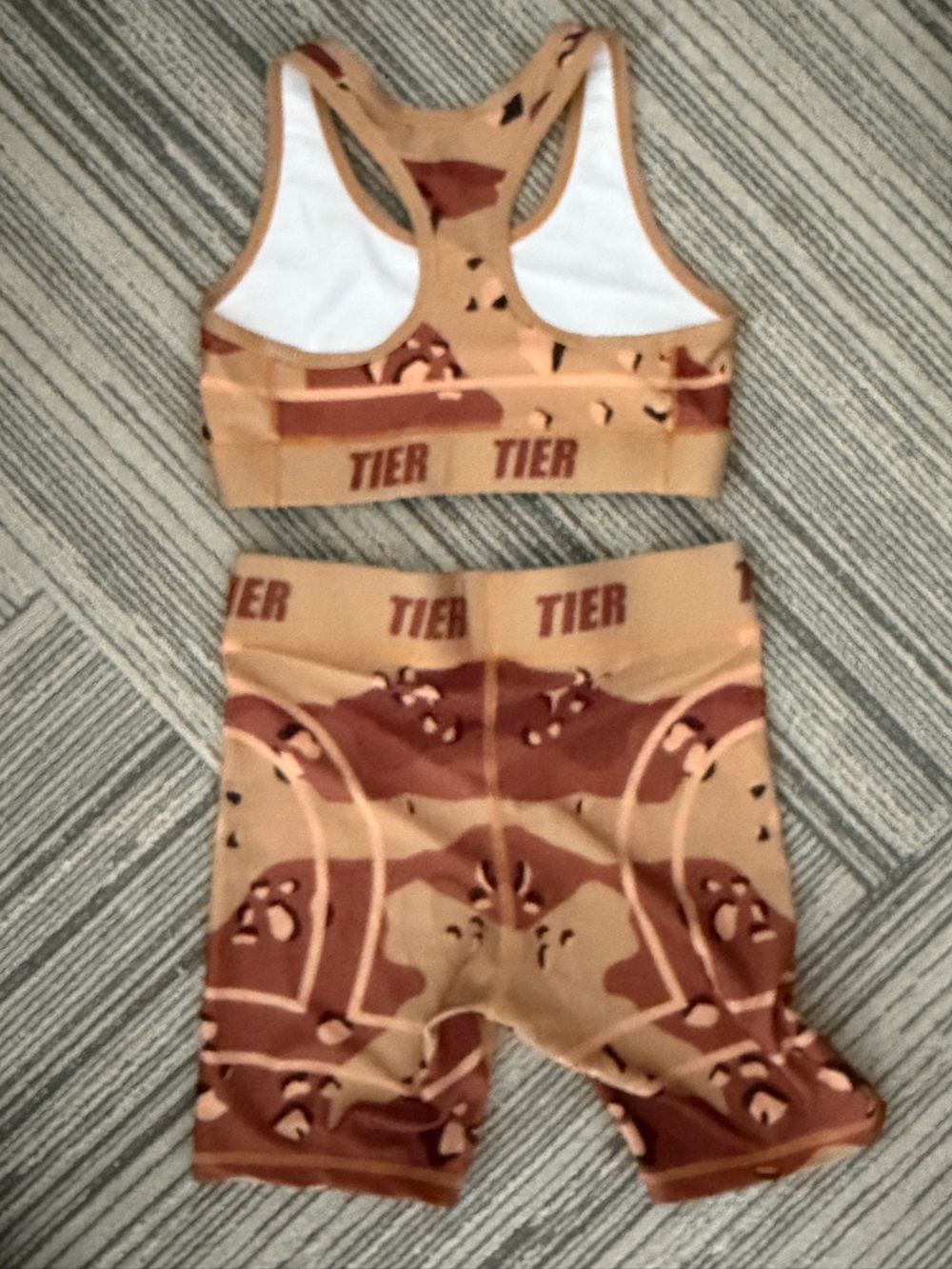 TIER NYC Desert Camouflage Boxer Biker Set - Tan/Brown size Small (S)